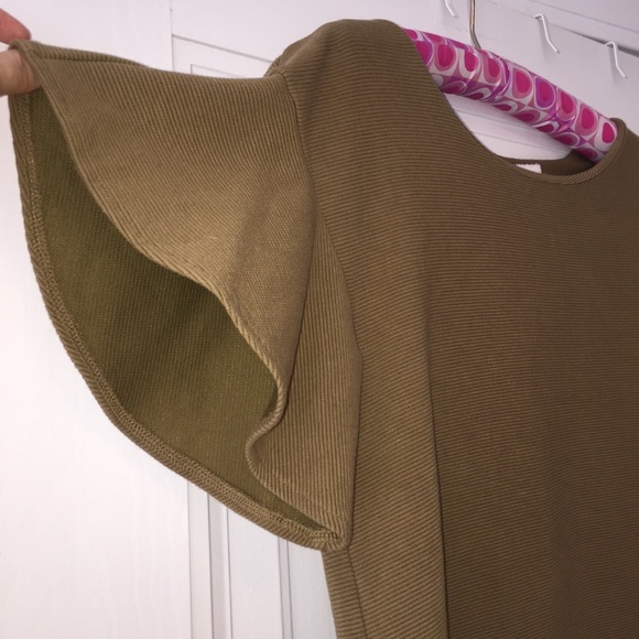 Anthropologie Postmark Olive Flutter-sleeve Top - Picture 6 of 6